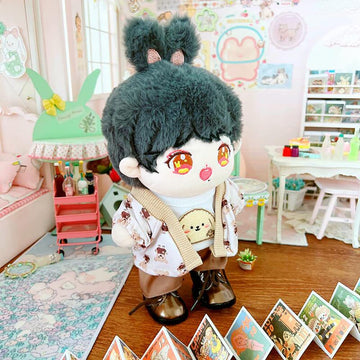 niannyyhouse 20cm Plush Doll Clothes Bear Coat T-Shirt Pants 8in Kpop Stuffed Doll Clothing