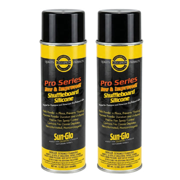 Sunglo Pro Series Shuffleboard Silicone Spray - Premium Table Cleaner & Polish for Consistent Slide and Surface Protection - 12 oz Can (2-Pack)
