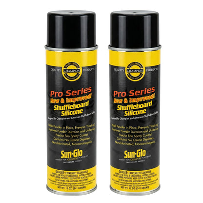 Sunglo Pro Series Shuffleboard Silicone Spray - Premium Table Cleaner & Polish for Consistent Slide and Surface Protection - 12 oz Can (2-Pack)