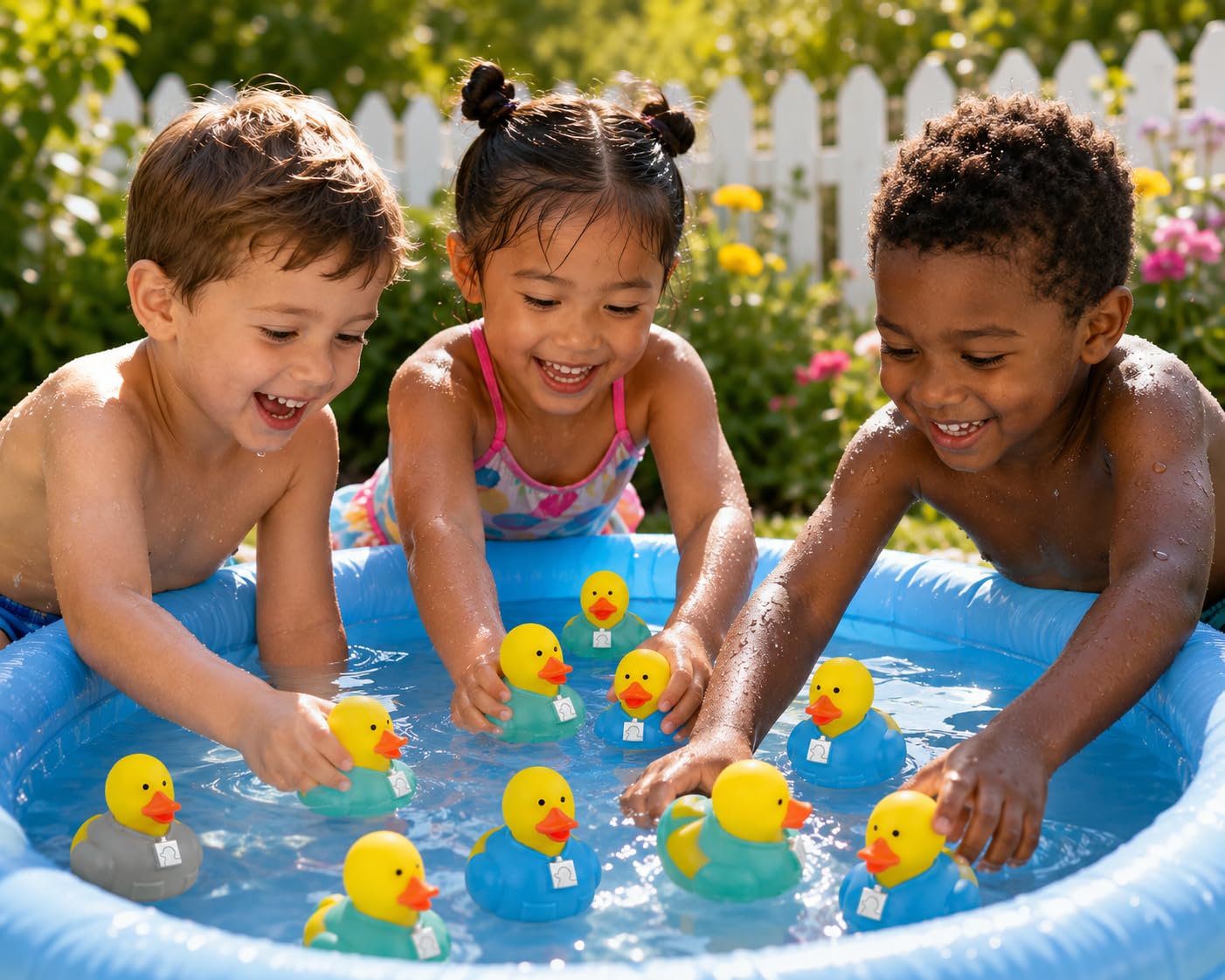 Fun Express 2" Teal, Gray and Blue Medical Scrubs Rubber Ducks - 12 Pc.