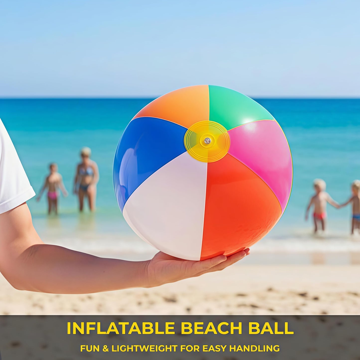 YURTKUMAS 10 Pack 20" Beach Balls - Large Rainbow Beach Ball Inflatable Pool Toys for Party Supplies Decorations, Adults Kids Birthday Luau Summer