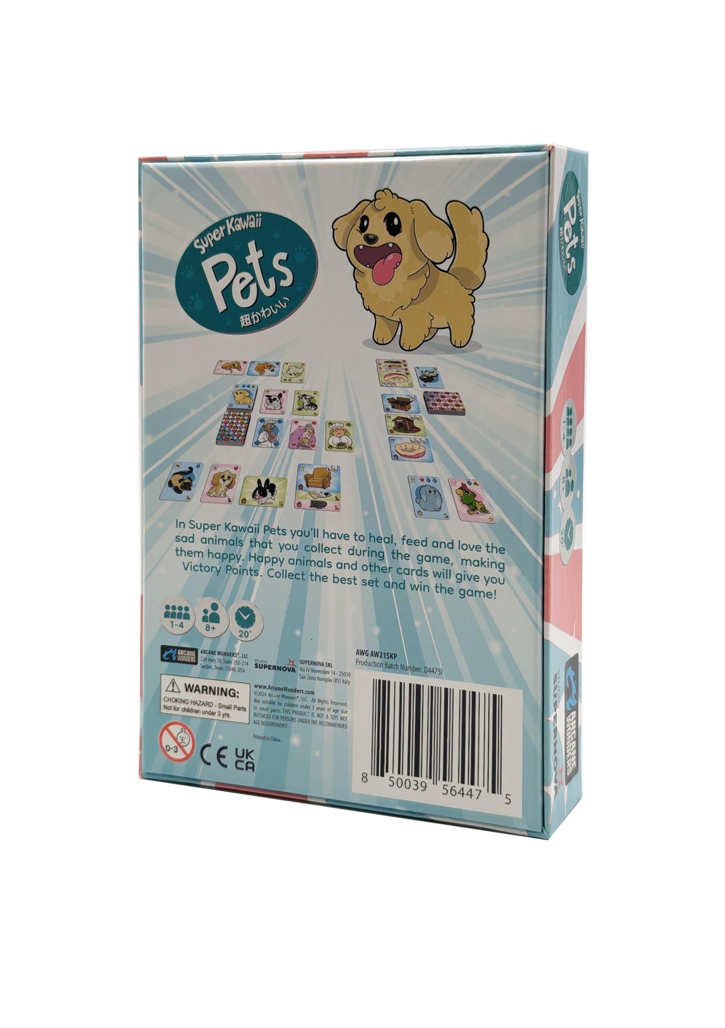 Super Kawaii Pets, Party Card Game, for 1 to 4 Players and Ages 8+, Arcane Wonders