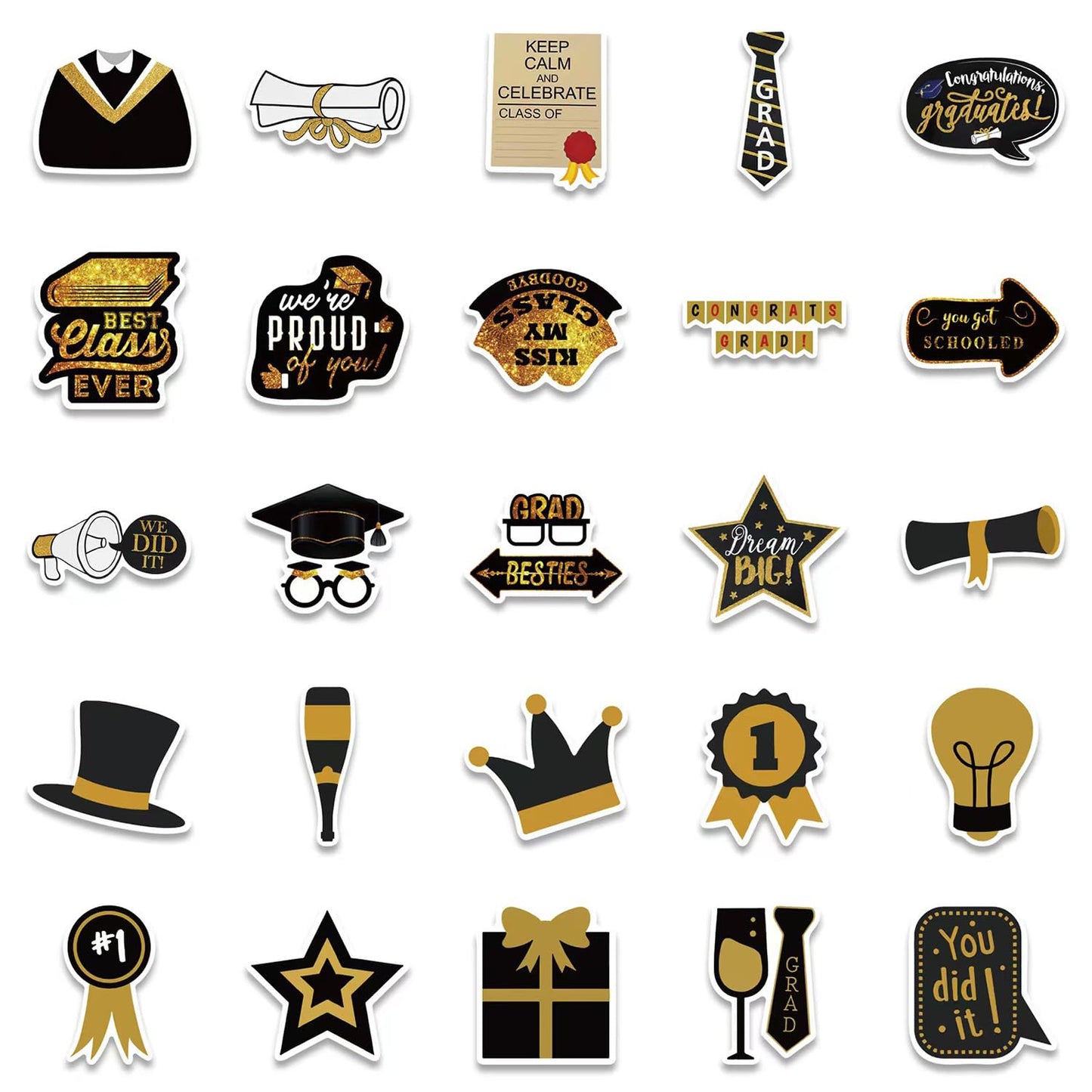 Graduation Party Decorations 126Pcs Black Gold Congrats Grad Dinnerware Party Supplies Includes Tableware Balloons Tablecloth Banner DIY Drink Pouches