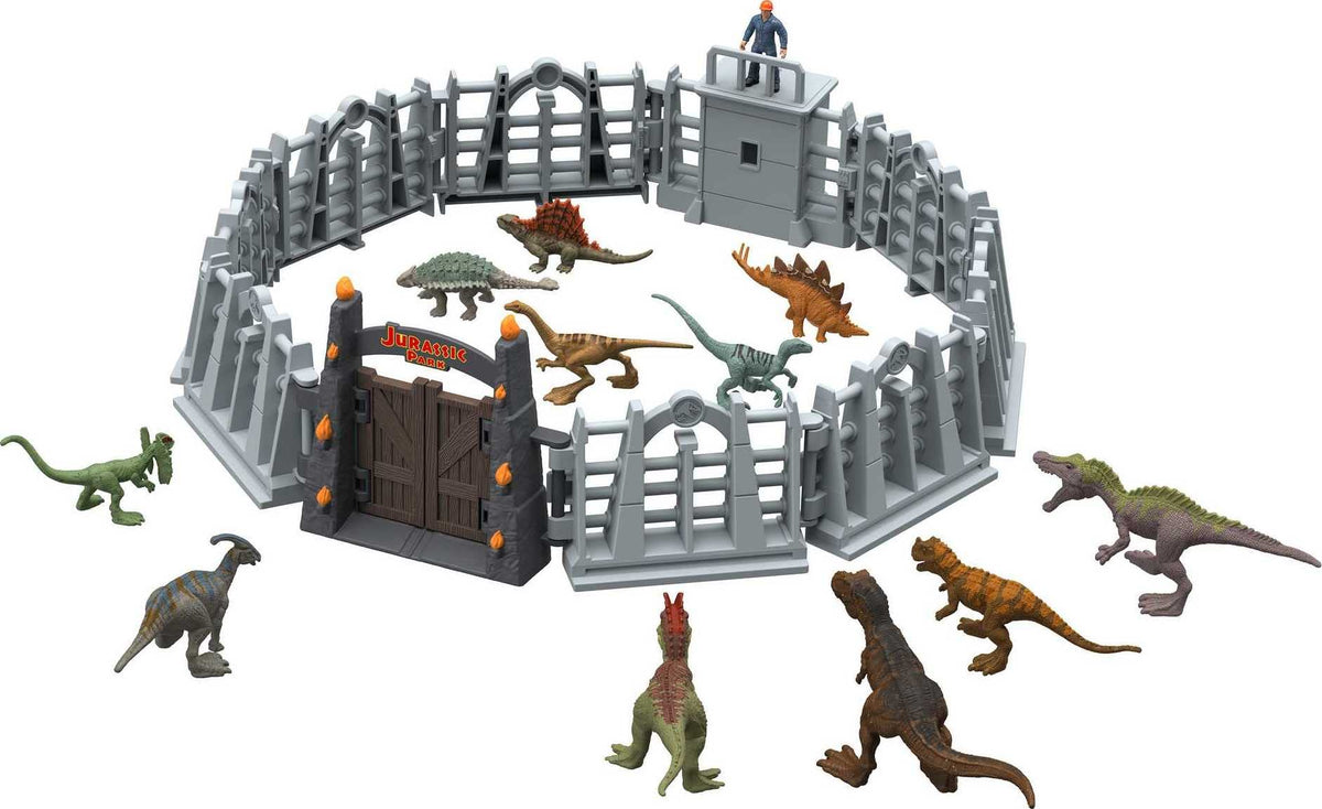 Mattel Jurassic World Dominion Advent Calendar, 24-Day Countdown, Daily Surprise of Mini Dinos, Humans & Gate Pieces, Holiday Gift