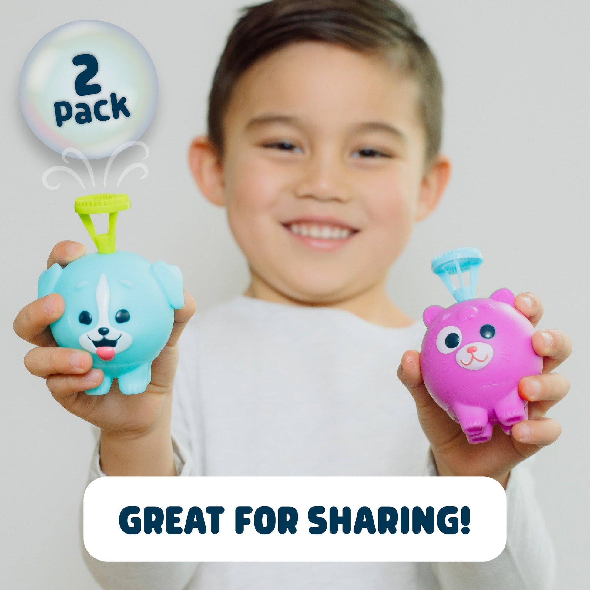 Chuckle & Roar - Bubble Besties - Fun and Colorful Characters - Soft and Washable - Fun in the Outdoors or in the Pool - Squish to Blow Bubbles - Ages