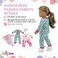 Emily Rose 18-inch Doll Pajamas 7-PC Set - Cupcake, Lamb & Pink Camo PJs with Teddy Bear - Sleeping Clothes Bundle for Dolls - Compatible