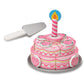 Melissa & Doug Triple-Layer Party Cake Wooden Play Food Set - Birthday Cake Pretend Food Play Set for Toddlers, Kids Ages 3+