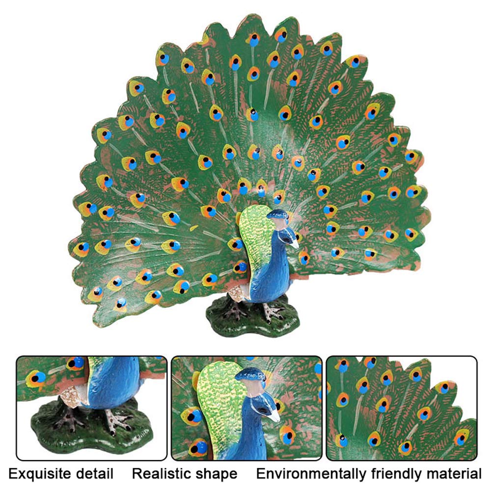 FLORMOON Bird Toys pcs Realistic Peacock Plastic Early Educational Toys Cupcake Topper Party Gift for Kids 2+ Year Old