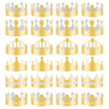 30Pcs Gold Birthday Crowns - 6 Style Party Hats for School & Celebration