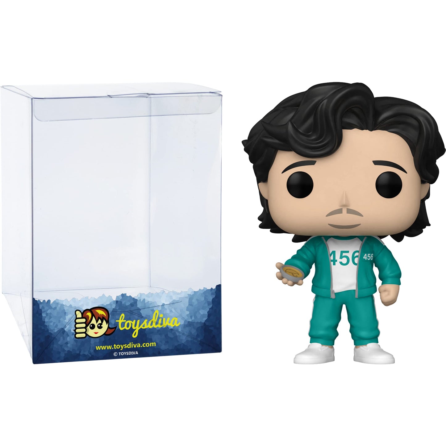 Funko Player 456 Seong Gi-Hun: P o p ! TV Vinyl Figurine Bundle with 1 Compatible 'ToysDiva' Graphic Protector (1222-64795 - B)