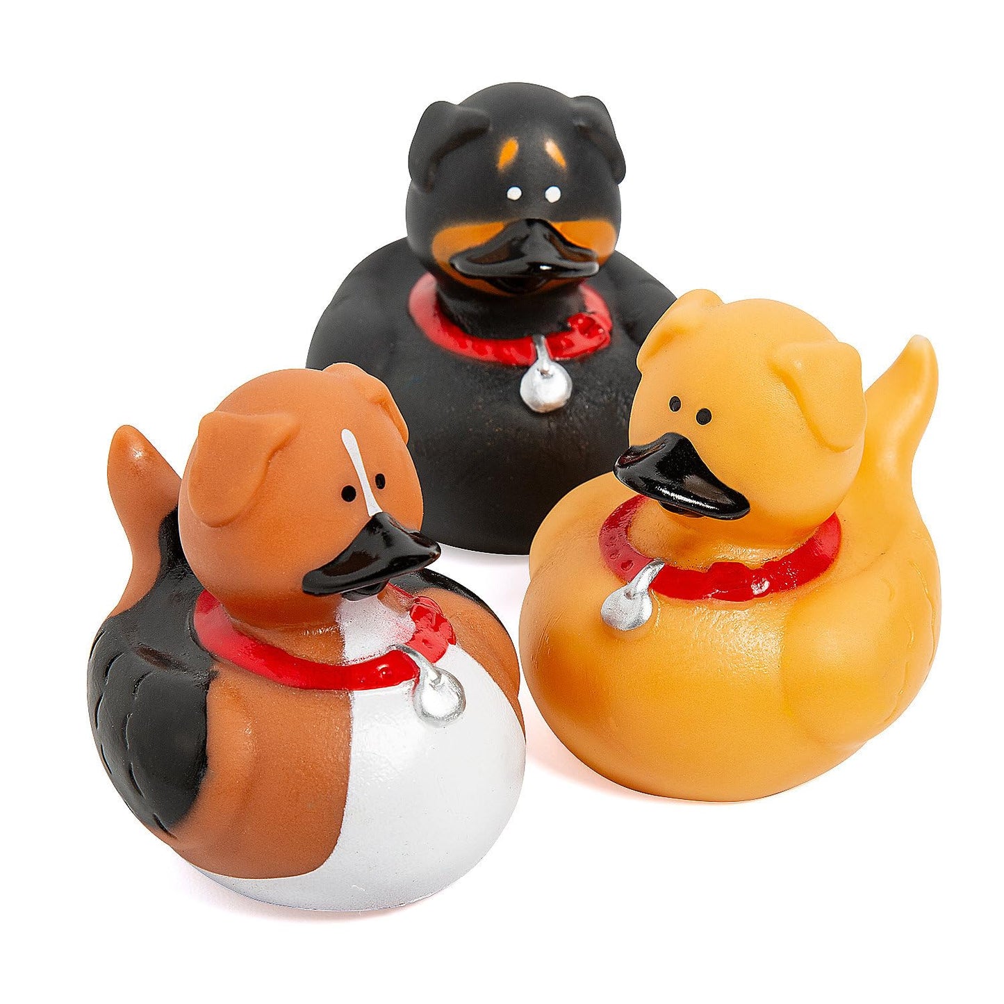Fun Express Dog Mini Rubber Ducks in Bulk 12 Pack - Cute Rubber Ducks Party Favors for Kids Birthday Party Favors | Tiny Ducks Treasure Box Toys
