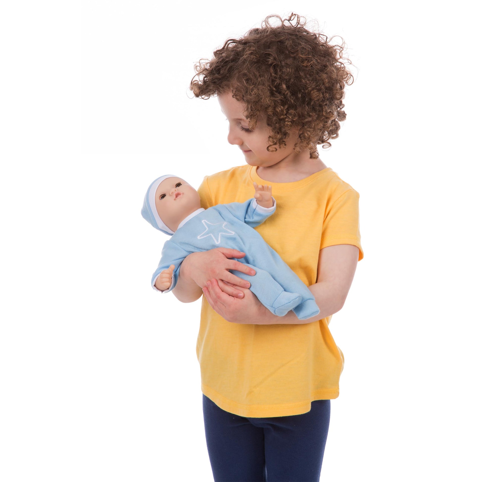 Melissa & Doug Mine to Love Jordan 12” Light Skin-Tone Boy Baby Doll with Romper, Cap, Pacifier