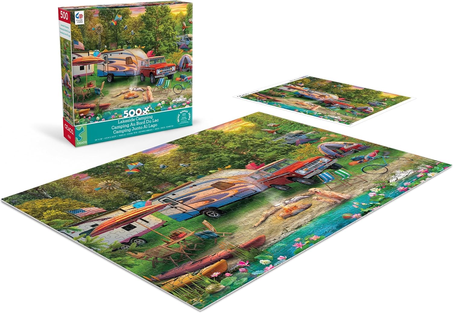 Ceaco - Lakeside Camping - 500 Piece Jigsaw Puzzle for Adults