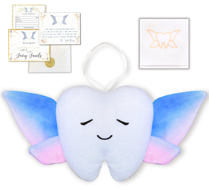 20 Moments of Tooth Squishie Tooth Fairy Pillow with Pocket and Poem to Invite Tooth Fairy - Tooth Fairy Tooth Holder Plushie, Cute