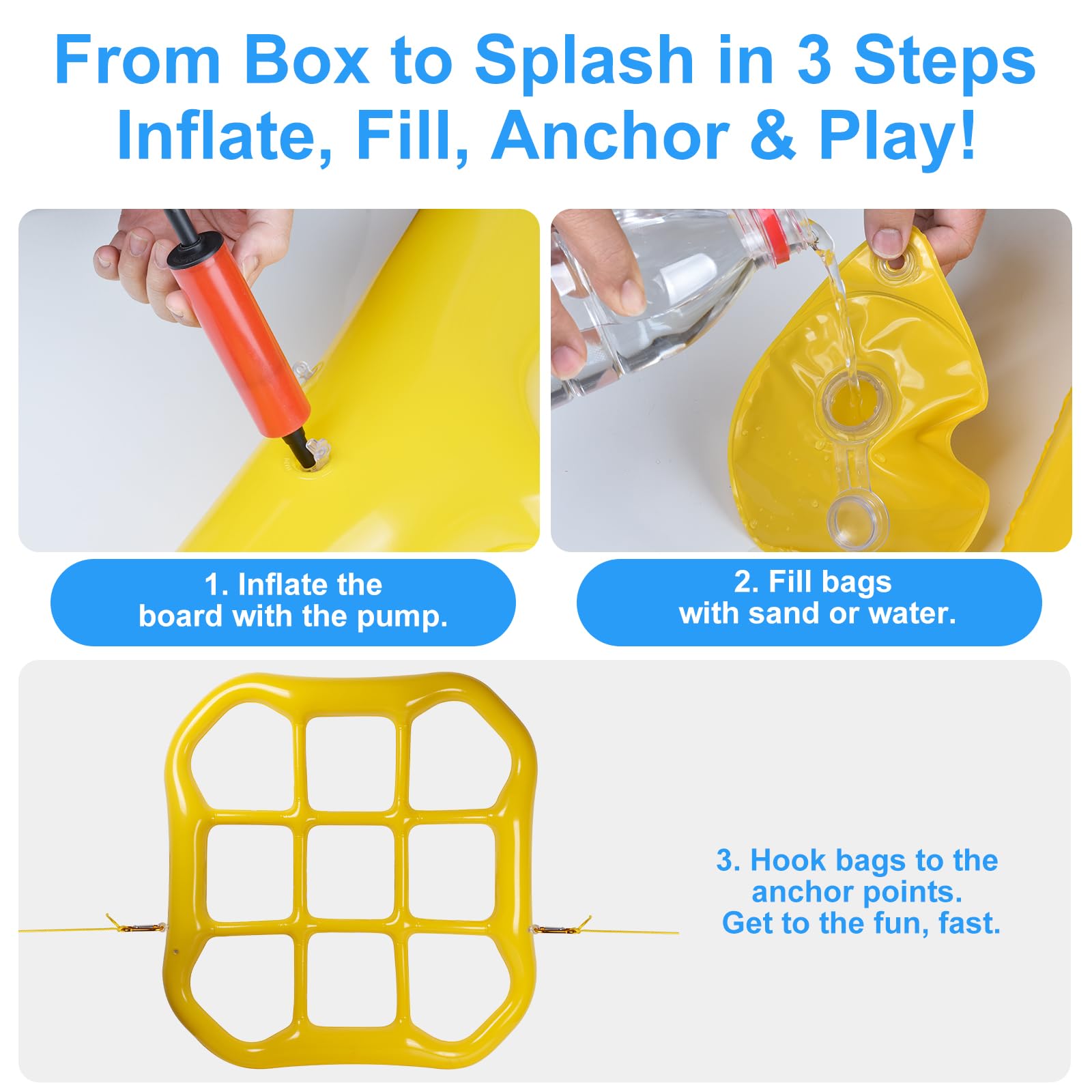 Inflatable Pool Float, Giant Floating Pool Game Set with 10 Balls & Sandbag Anchors, Swimming Pool Games for Kids Adults Pool Party, Beach, Backyard