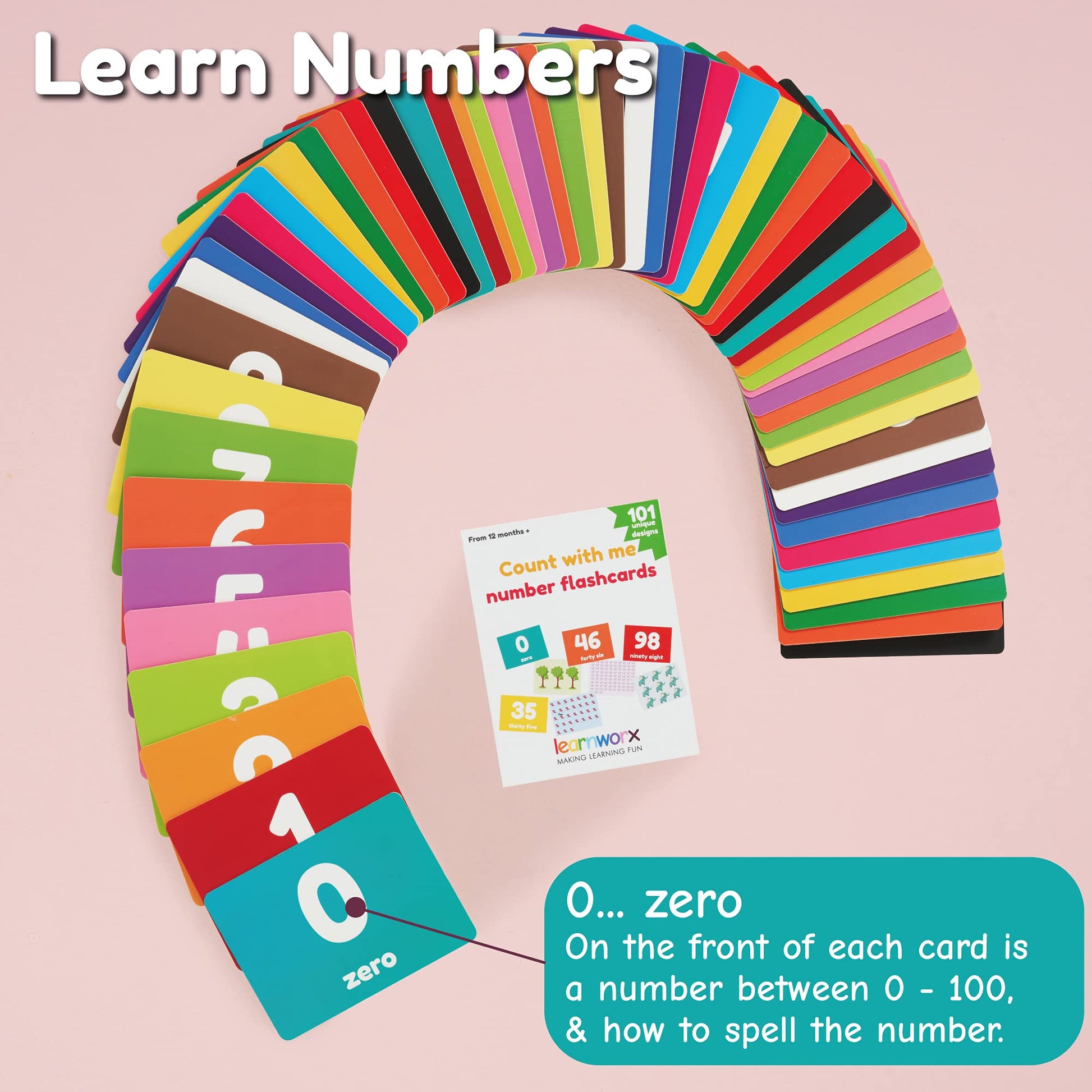 Number Flash Cards for Toddlers | Award-Winning - Toddler Math Flash Cards | Learn Counting Flashcards Numbers 1-100 | Help Kids Count Games | Kids