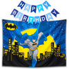 Batman Birthday Backdrop w Banner, Party Decorations Bundle (57x40")