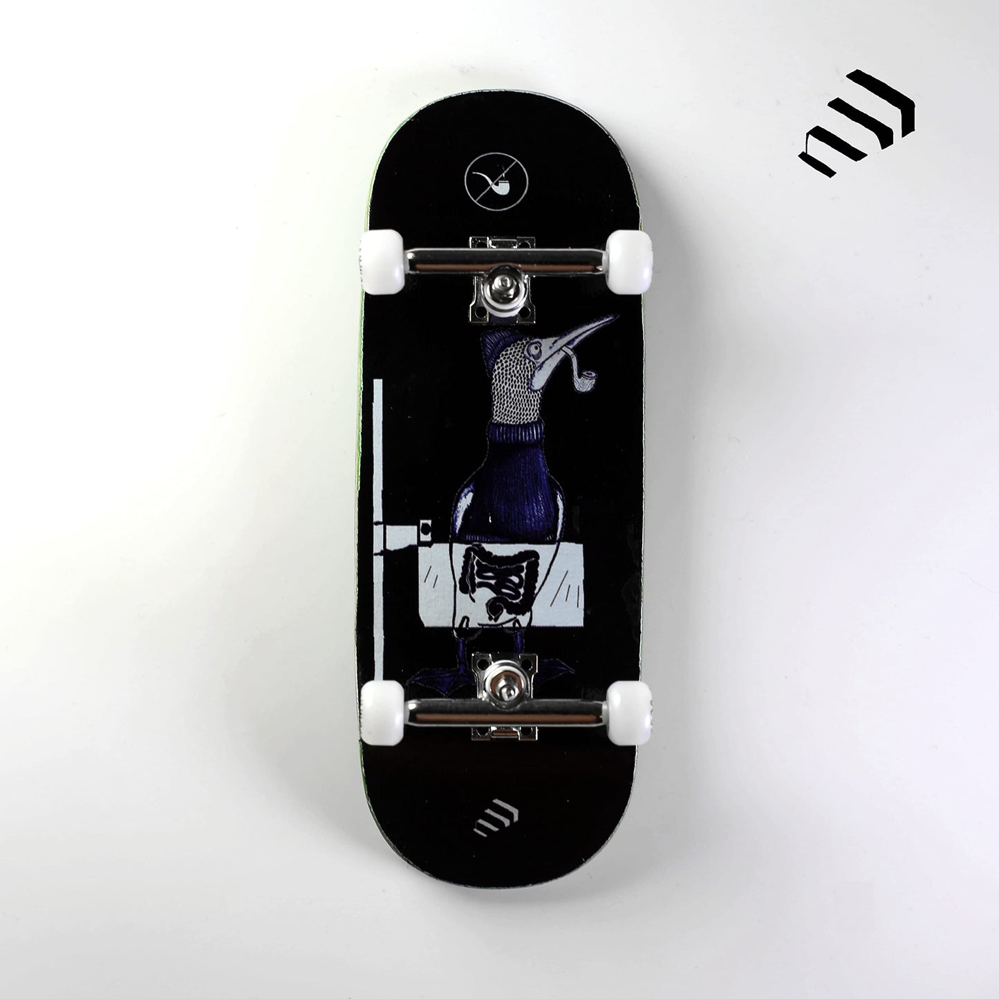 NOAHWOOD Wooden Fingerboard Complete (Noah Team 9.5S Short Nose Short Tail) Hand Mould Made(+34mm Prince Silvery Trucks)(+NW Handmade PRO Logo Wheels