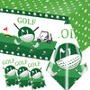 HAKOTI Golf Party Decorations - 3pcs Waterproof Rectangle Tablecloths for Birthday Theme, Supplies and Table Covers