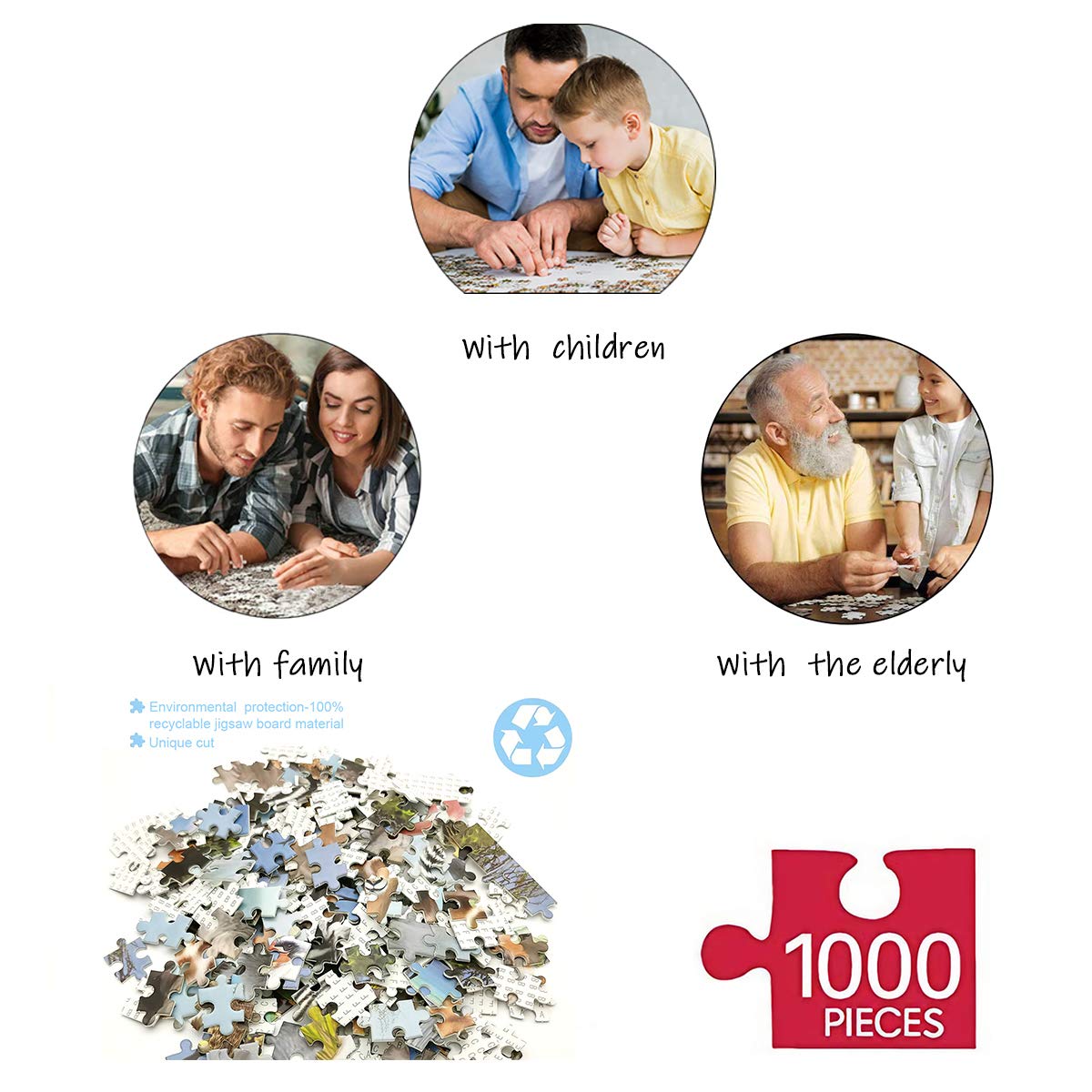 Puzzles for Adults 1000 Pieces Jigsaw Puzzles for Kids Challenging Game Toys Puzzle for Parents, Friends, Lovers and Children, Aegean Sea 27" x 20"