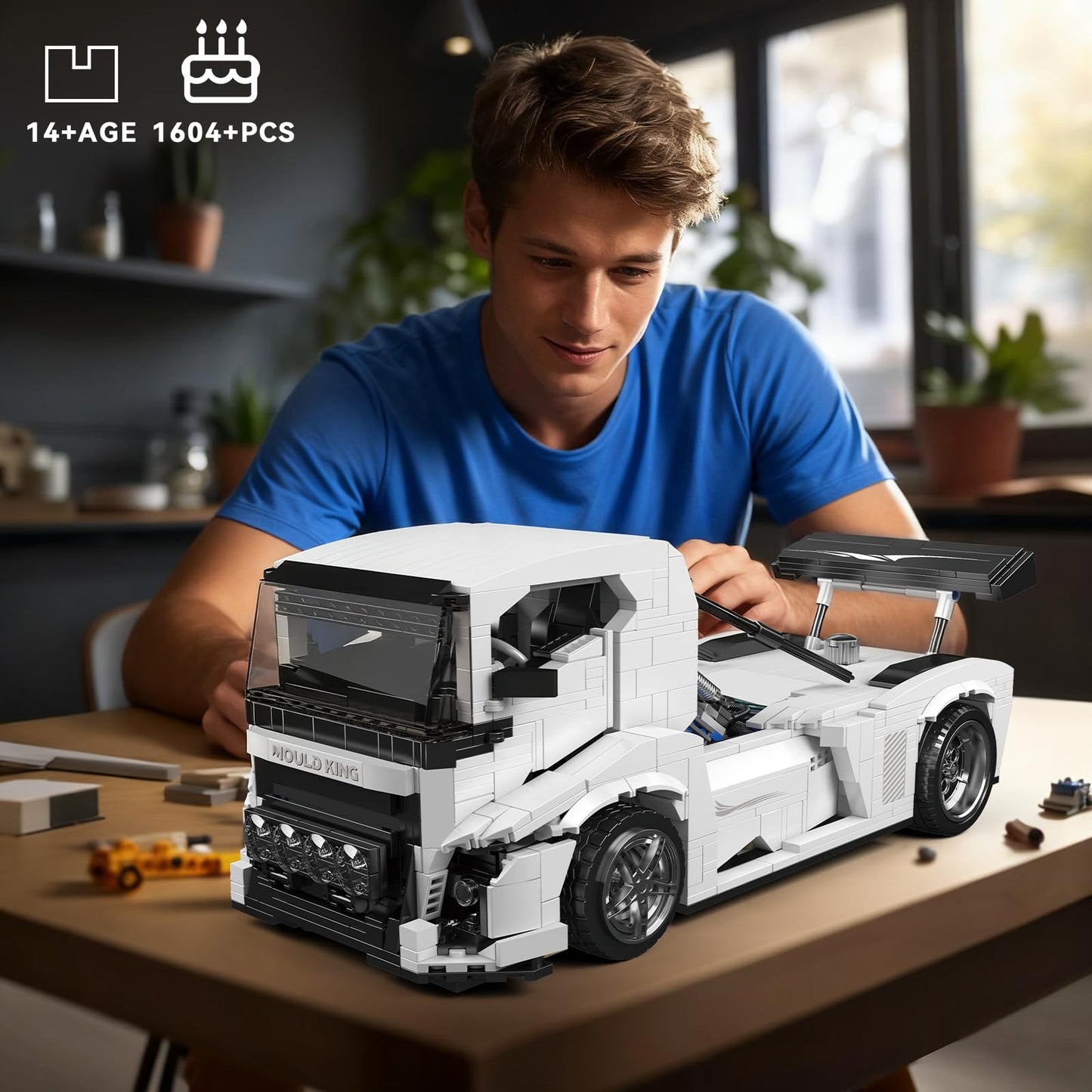 Mould King 10036 Tractor Truck Building Set, MOC City Semi Truck Building Blocks Set to Build, Gift for Age 14+/Adult Collections Enthusiasts(1604+