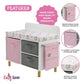 Emily Rose 14-19 Inch Baby Doll Nursery Furniture Changing Table - Elephant Theme with Large Storage Bins, Accessories Pouch & Thick Pad - Doll NOT