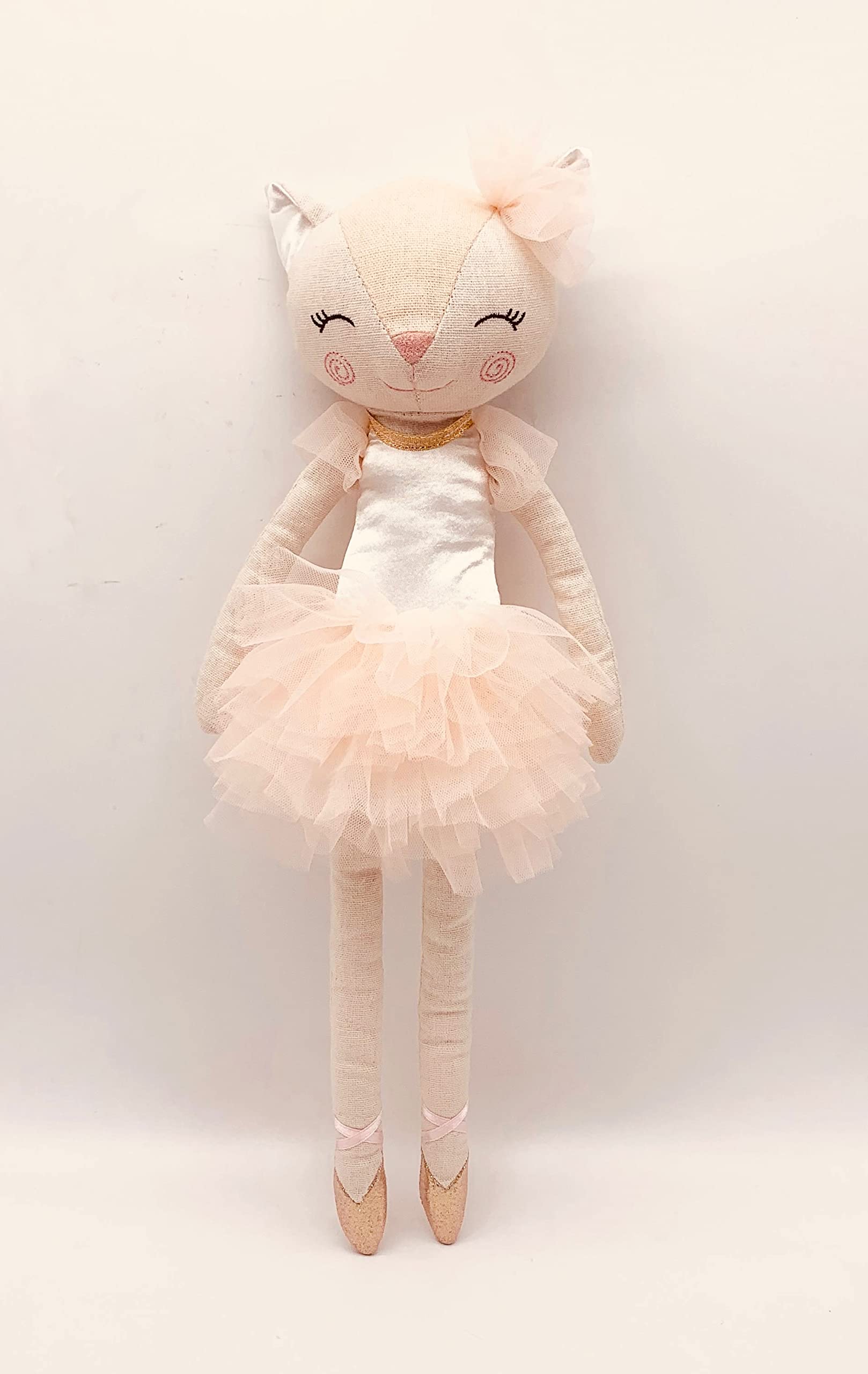 Laila and Lainey Ballerina Cat Stuffed Animal - 16.5” Plush Cat with Tutu - Ballet Recital Gift for Girls