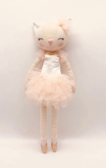 Laila and Lainey Ballerina Cat Stuffed Animal - 16.5” Plush Cat with Tutu - Ballet Recital Gift for Girls