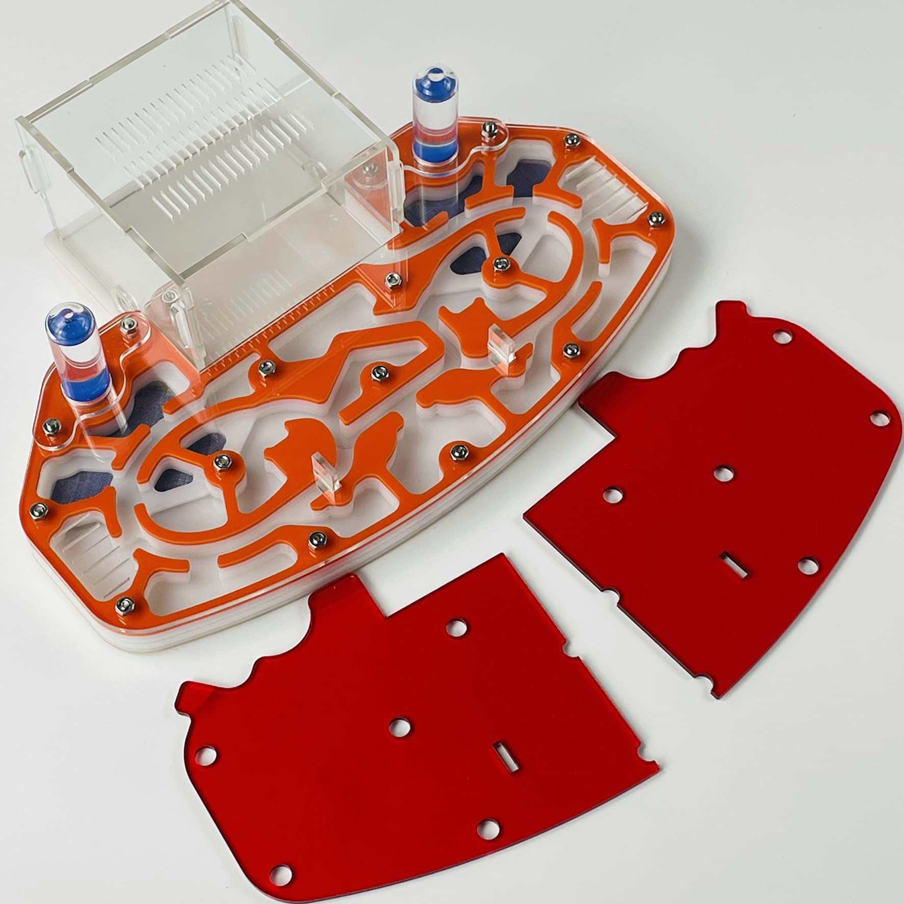 Large Size 24 * 18cm Arylic ANT NEST, ANT Farm, ANT Habitat, FORMICARIUM with Built-in Arena “Platform” (Orange)