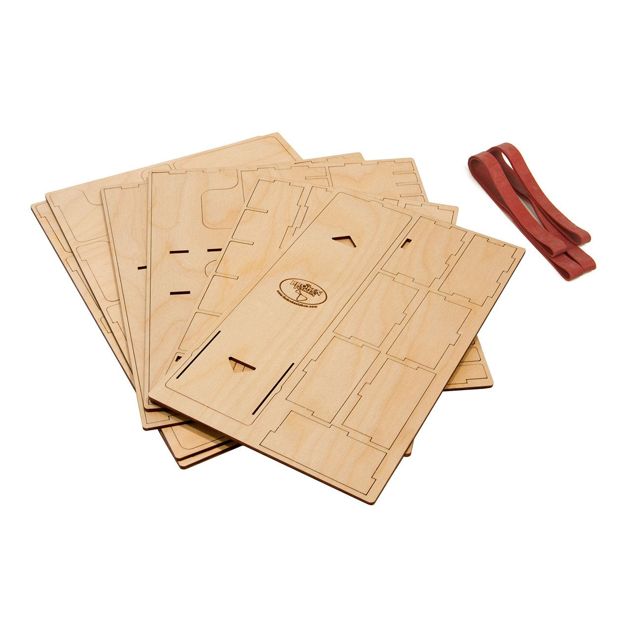 The Broken Token Card Organizer - Compact Wood Storage Box for Cards with Multiple Adjustable Dividers, Rows and Bit Boxes