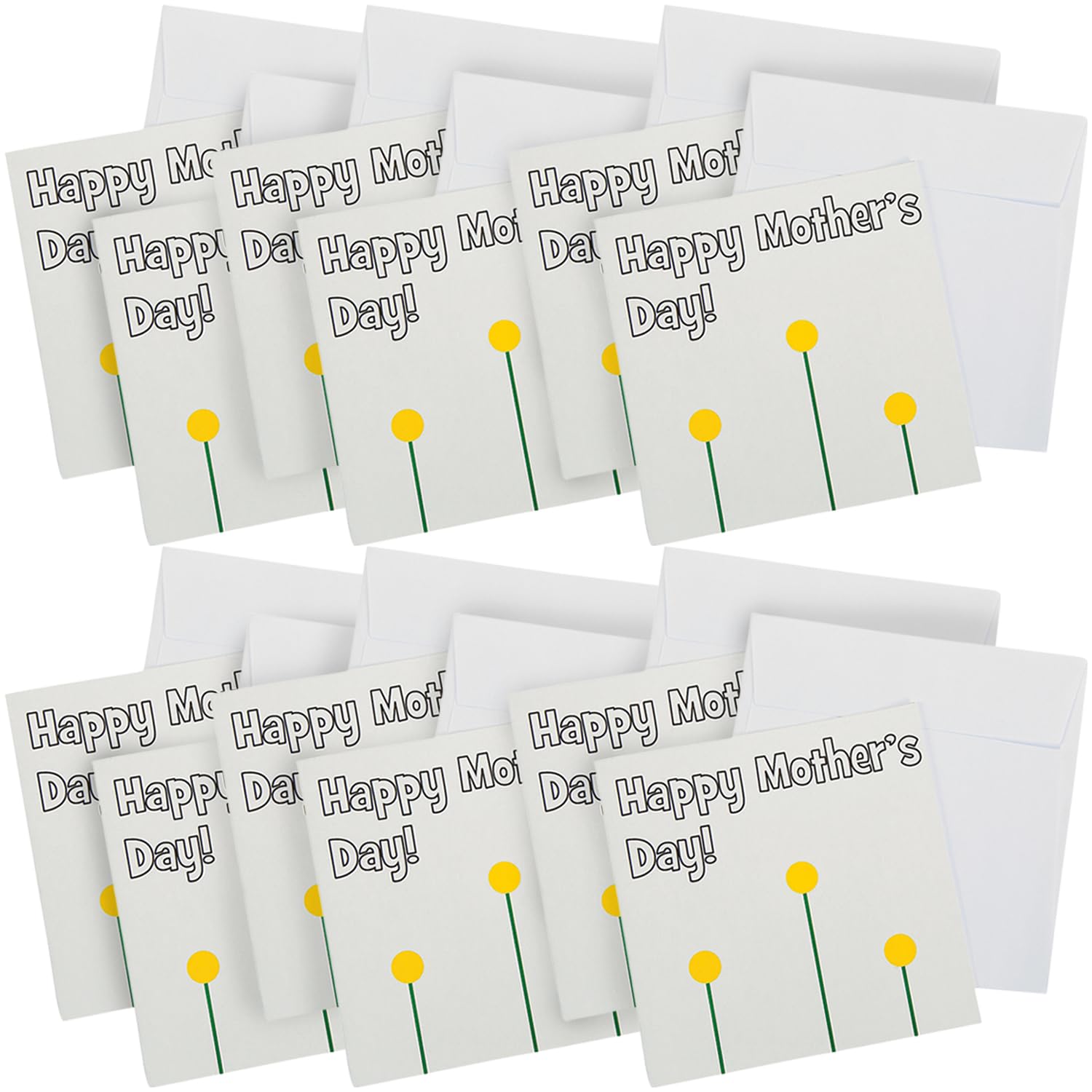 Fun Express Mothers Day Crafts for Kids Classroom - Thumbprint Flower Card Making Kit for Kids 6-8 & 8-12 | Spring Crafts Bulk Set Makes 12 DIY