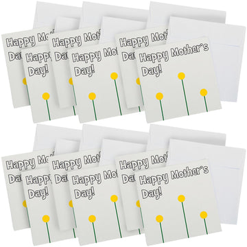 Fun Express Mothers Day Crafts for Kids Classroom - Thumbprint Flower Card Making Kit for Kids 6-8 & 8-12 | Spring Crafts Bulk Set Makes 12 DIY