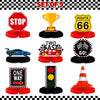 LINGTEER Race Car Two Fast Birthday Table Honeycomb Centerpieces - 9Pcs Let's Go Racing Happy 2nd Birthday Party Table Decorations Sign.