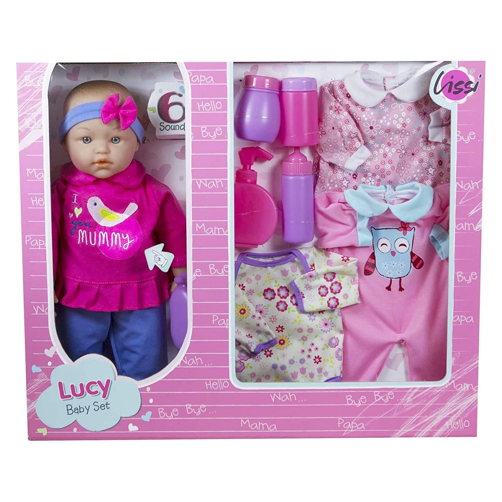 Lissi 15" Doll Set with Extra Clothes & Accessories Role Play Toy