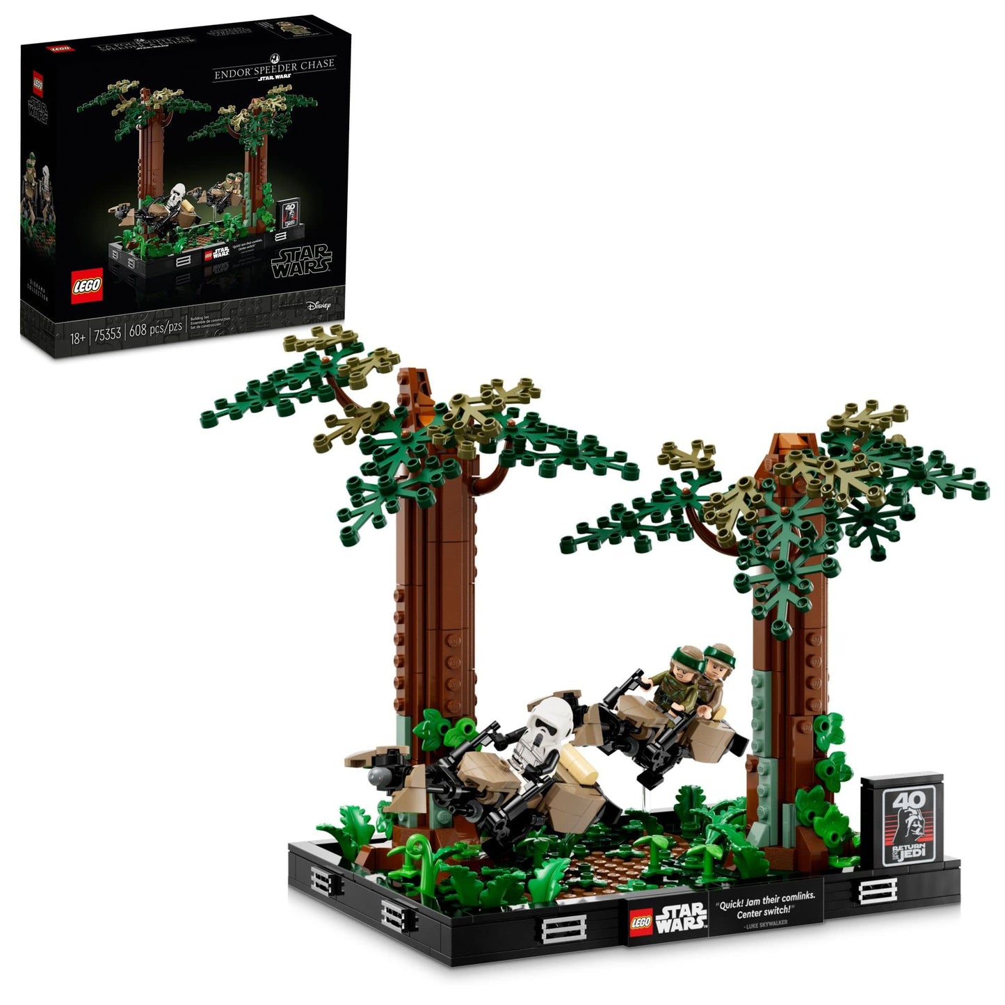 LEGO Star Wars Endor Speeder Chase Diorama 75353 Home Décor Building Set for Adults, Classic Collectible with Luke Skywalker and Princess Leia