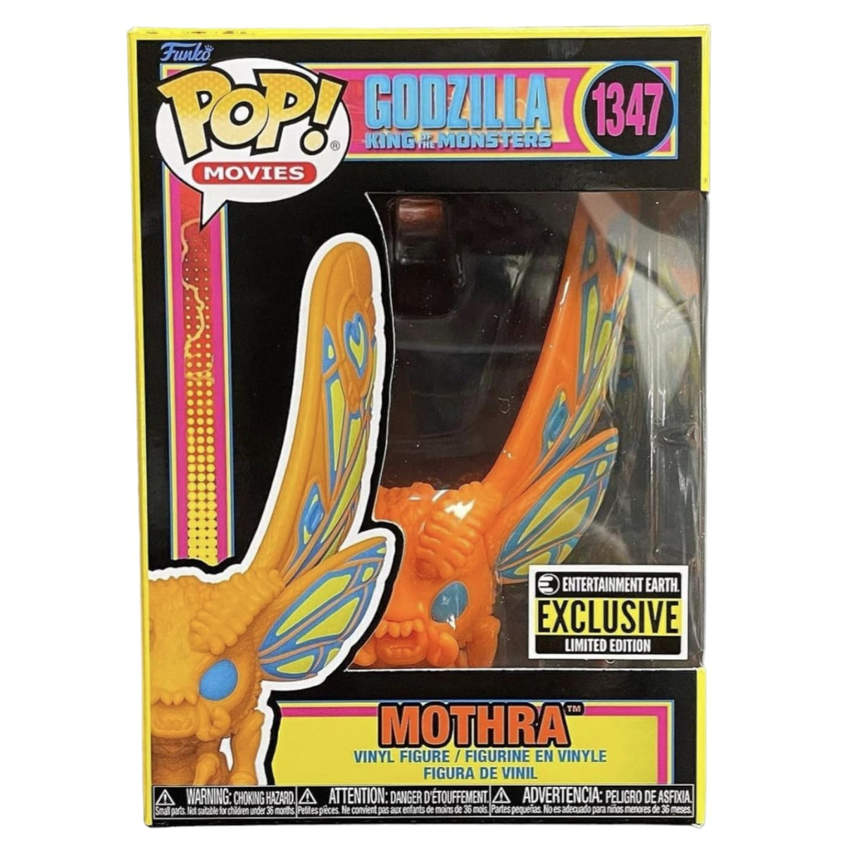 Funko! Godzilla Mothra Black Light Pop! Vinyl Figure - Entertainment Earth Exclusive