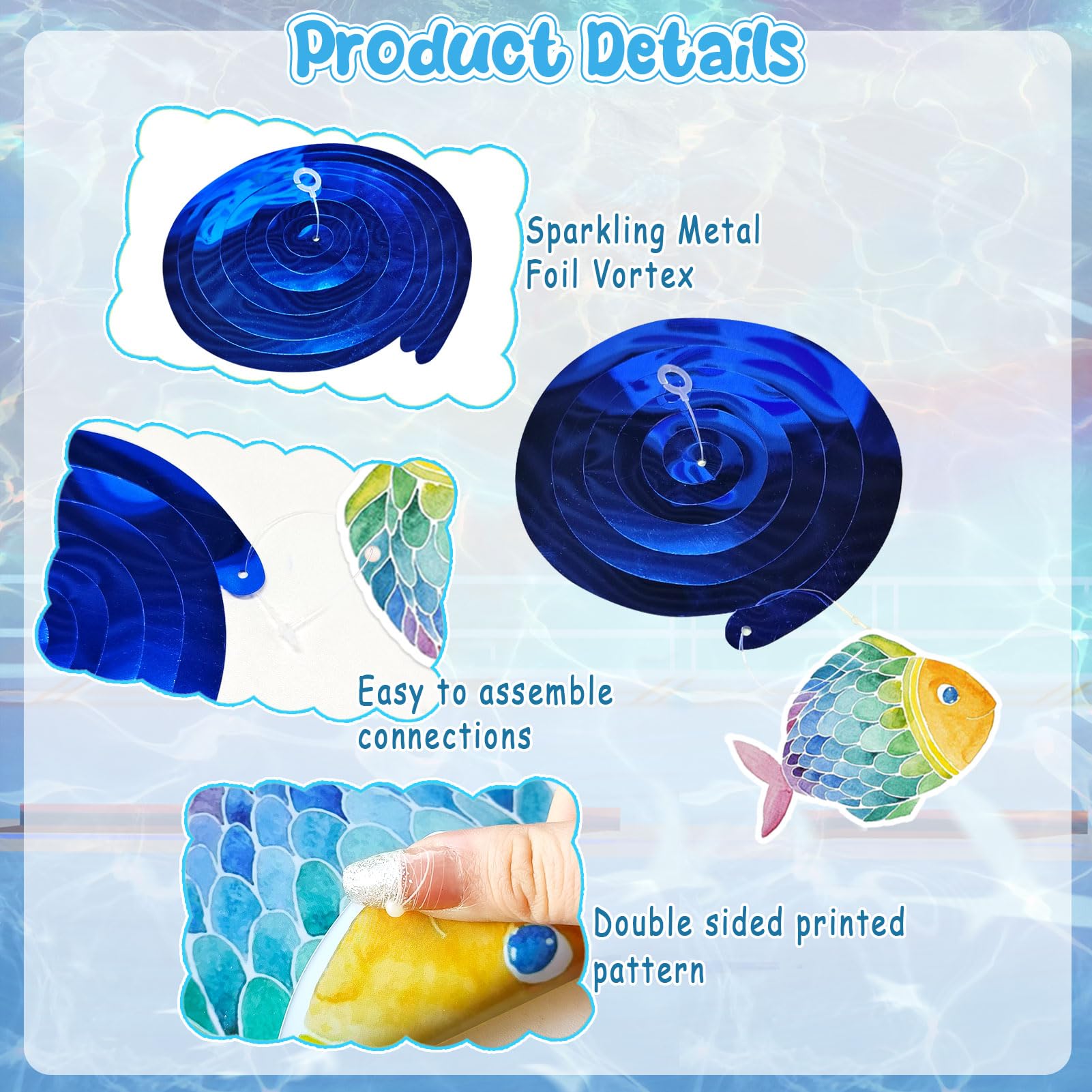 36Pcs Tropical Fish Hanging Swirl Under The Sea Party Birthday Decor Sea Animals Ocean Themed Fish Birthday Party Swirls Streamers Supplies for Boys