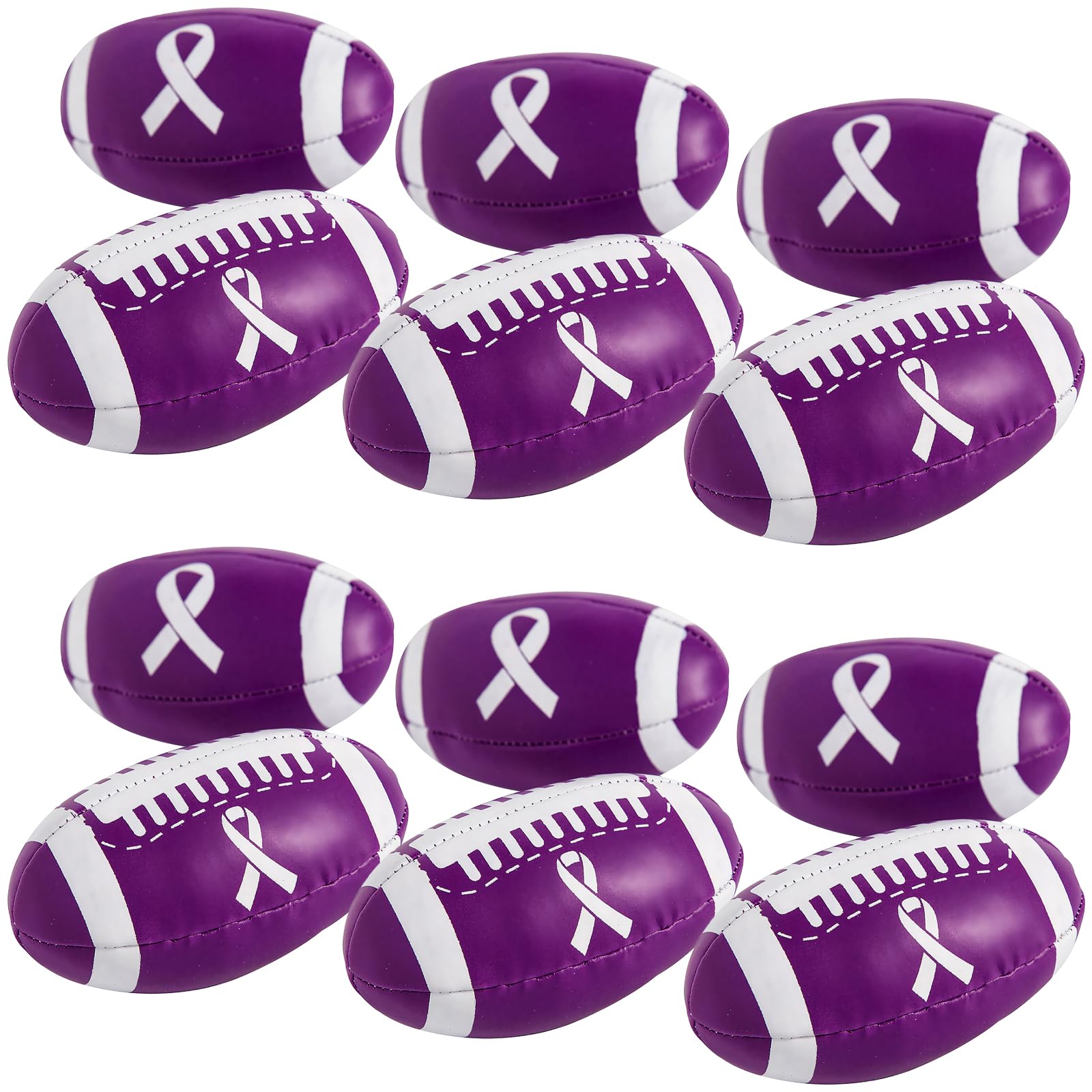 Fun Express Purple Ribbon Foam Football (12 Pieces) Toys, Kick Balls