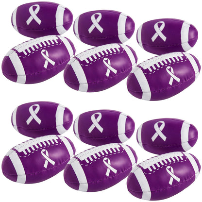 Fun Express Purple Ribbon Foam Football (12 Pieces) Toys, Kick Balls