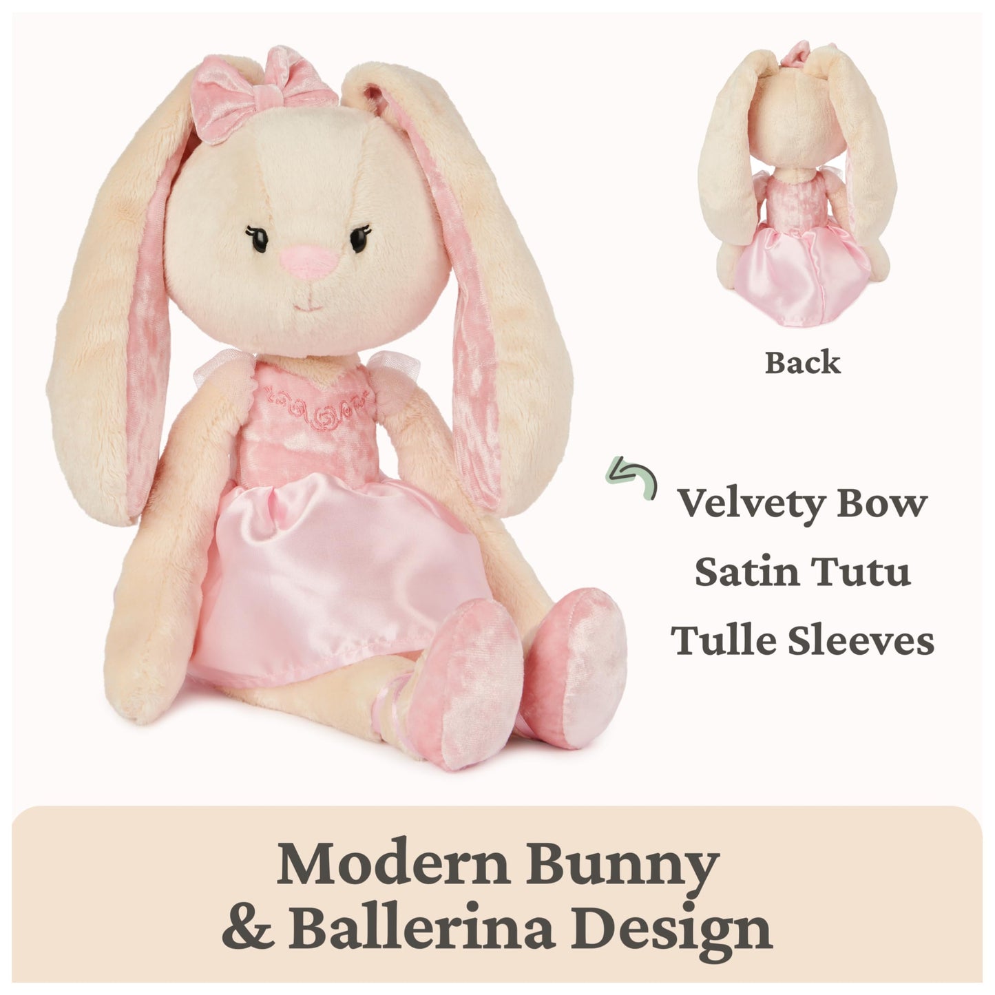 GUND Curtsy Ballerina Bunny Take-Along Friends 15" Plush Toy for Ages 1+