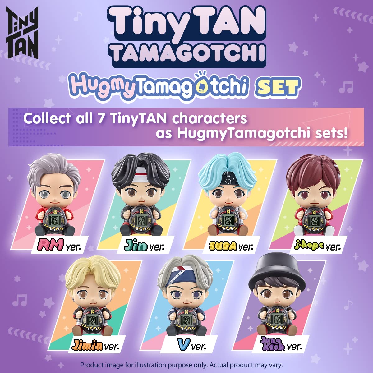 Tamagotchi Nano x TinyTAN - Suga ver. Hugmy Tamagotchi Vinyl Figure & Electronic Pet