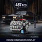 Mould King Mini V8 Engine Kits That Runs, Build Your Own Visible Car Motor, Physical Science Experiment Models for Teens, Best STEM Toy Gifts for 14+