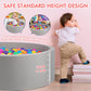 COZYTRAUM Foam Ball Pit with Velvet Cover, 35x12 Inch Round Grey Play Pool for Toddlers,Ideal Gift for Kids Indoor Outdoor Game, Balls Not Included
