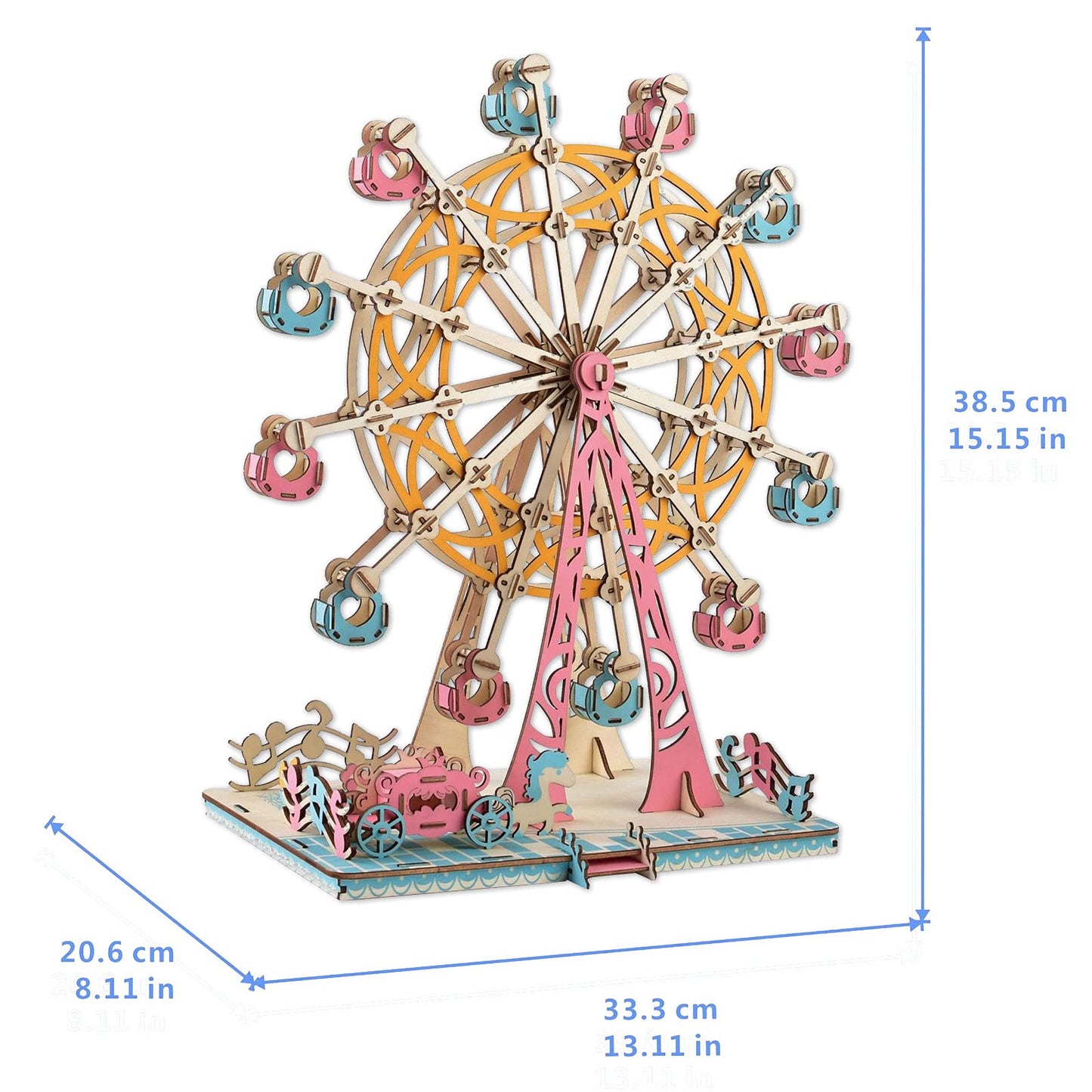 Wooden Ferris Wheel 3D Wooden Puzzle Wooden Building Kit for Birthday Present