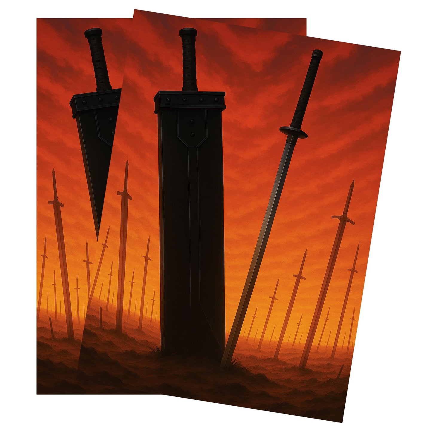 MTG Sleeves by Arcanum Industries, 103 Matte Card Sleeves for Magic The Gathering & TCG - Premium Shuffle Feel & Borderless Art with Black Interior