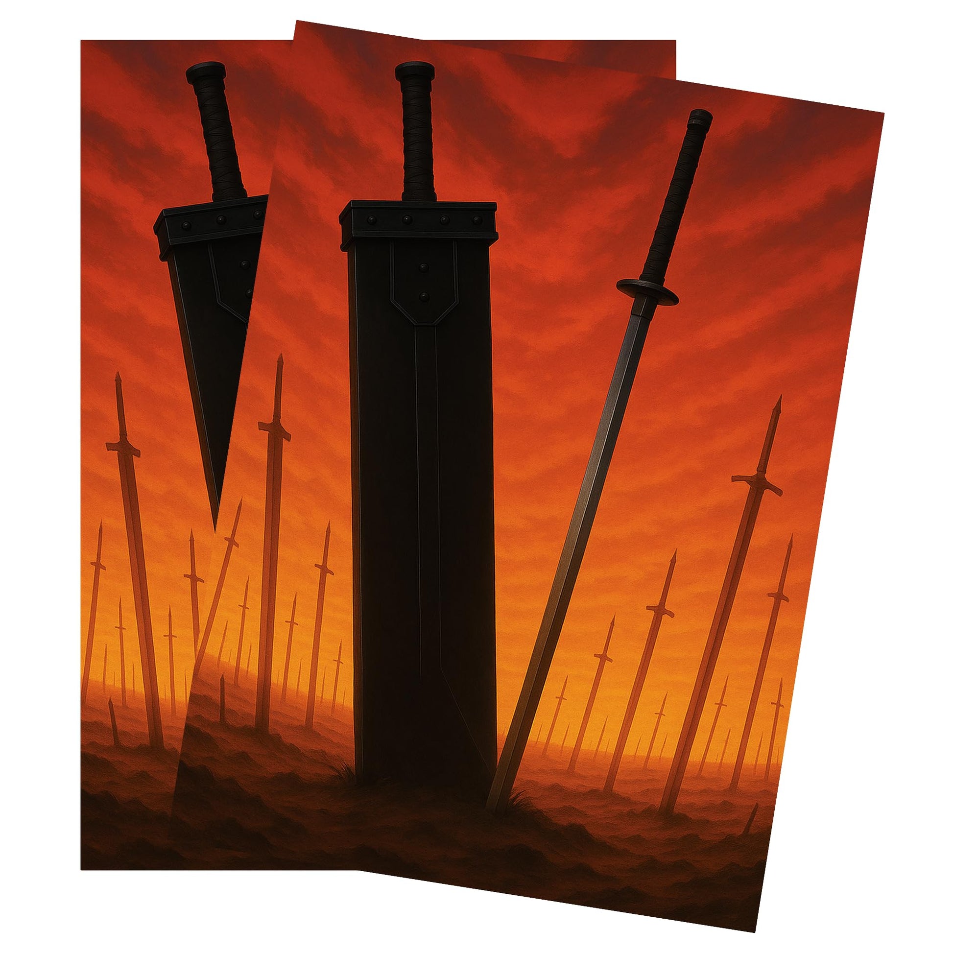 MTG Sleeves by Arcanum Industries, 103 Matte Card Sleeves for Magic The Gathering & TCG - Premium Shuffle Feel & Borderless Art with Black Interior