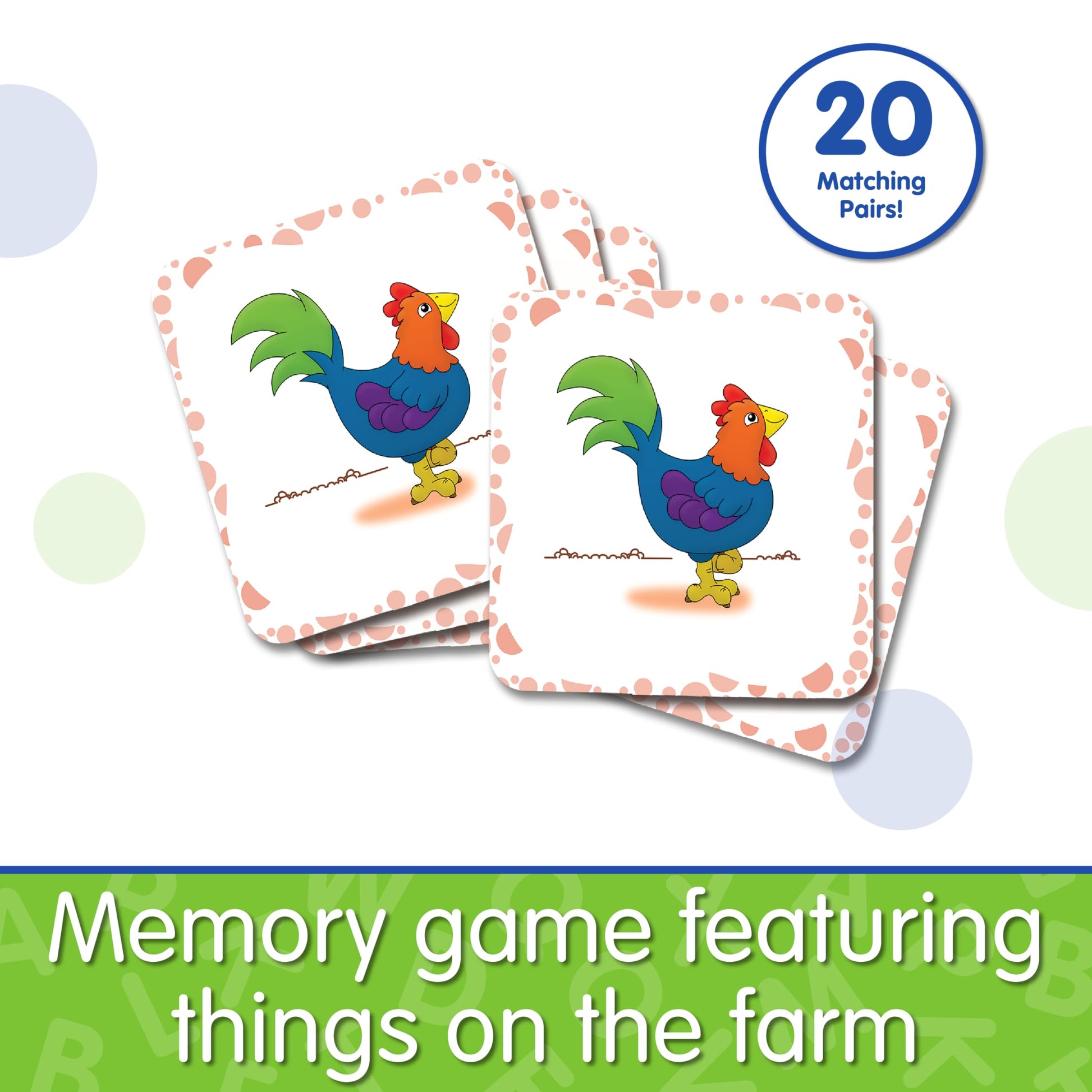 The Learning Journey My First Memory Game - Farm Memory - 20 Card Matching Memory Game - Educational Toddler Gifts for Boys & Girls Ages 2 and Up