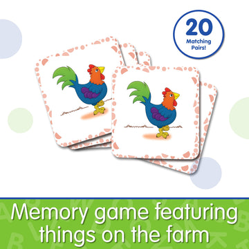 The Learning Journey My First Memory Game - Farm Memory - 20 Card Matching Memory Game - Educational Toddler Gifts for Boys & Girls Ages 2 and Up