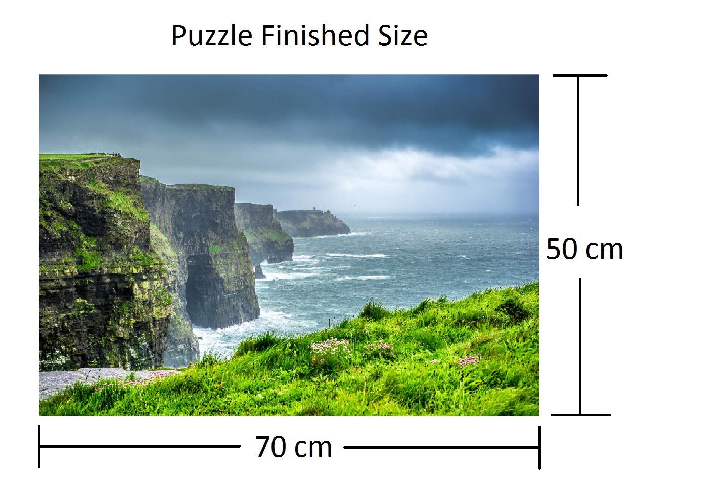 Deerbird 1000 Piece Large Jigsaw Puzzle - Cliffs of Moher, Ireland - 1000 Piece Puzzles for Adults and Teens - Landscape Series 19.69 * 27.55 Inches