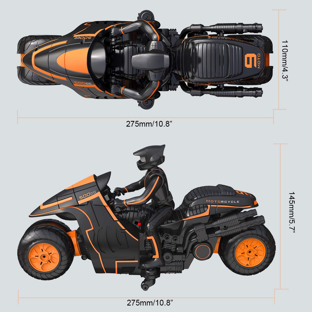 Karoter Remote Control Motorcycles, 360° Spinning Action Rotating Drift Stunt Motorbike 2WD High Speed Rc Motorbikes 2.4Ghz Radio Control Motorcyle